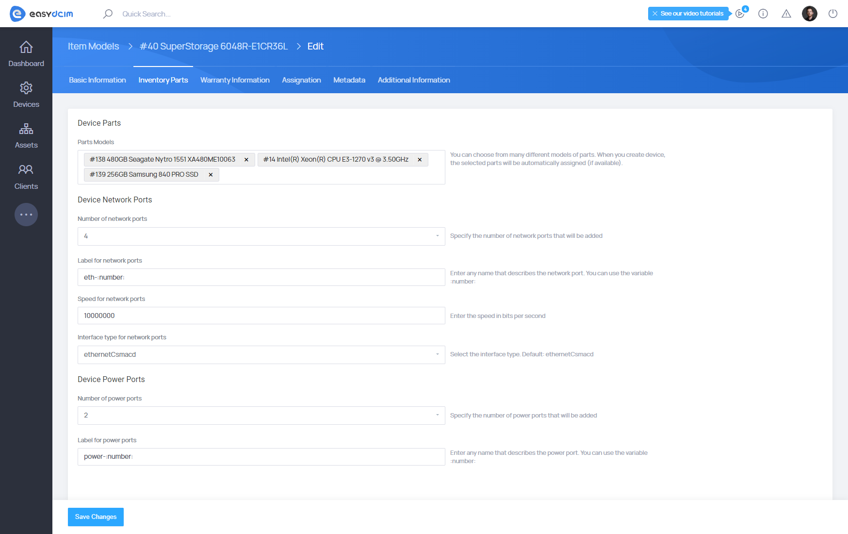 Model Device Inventory - EasyDCIM Documentation