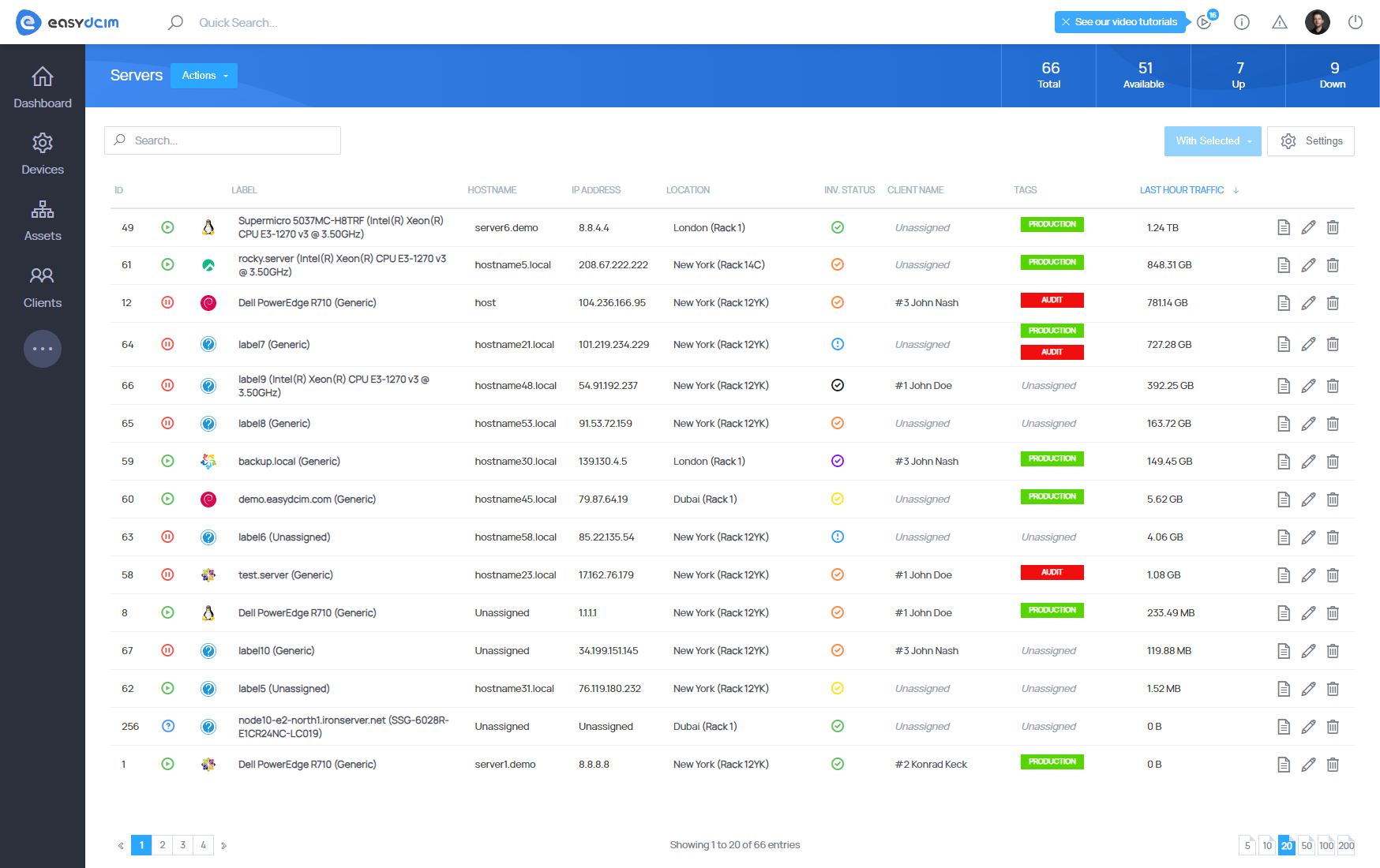 Servers Panel - EasyDCIM Documentation