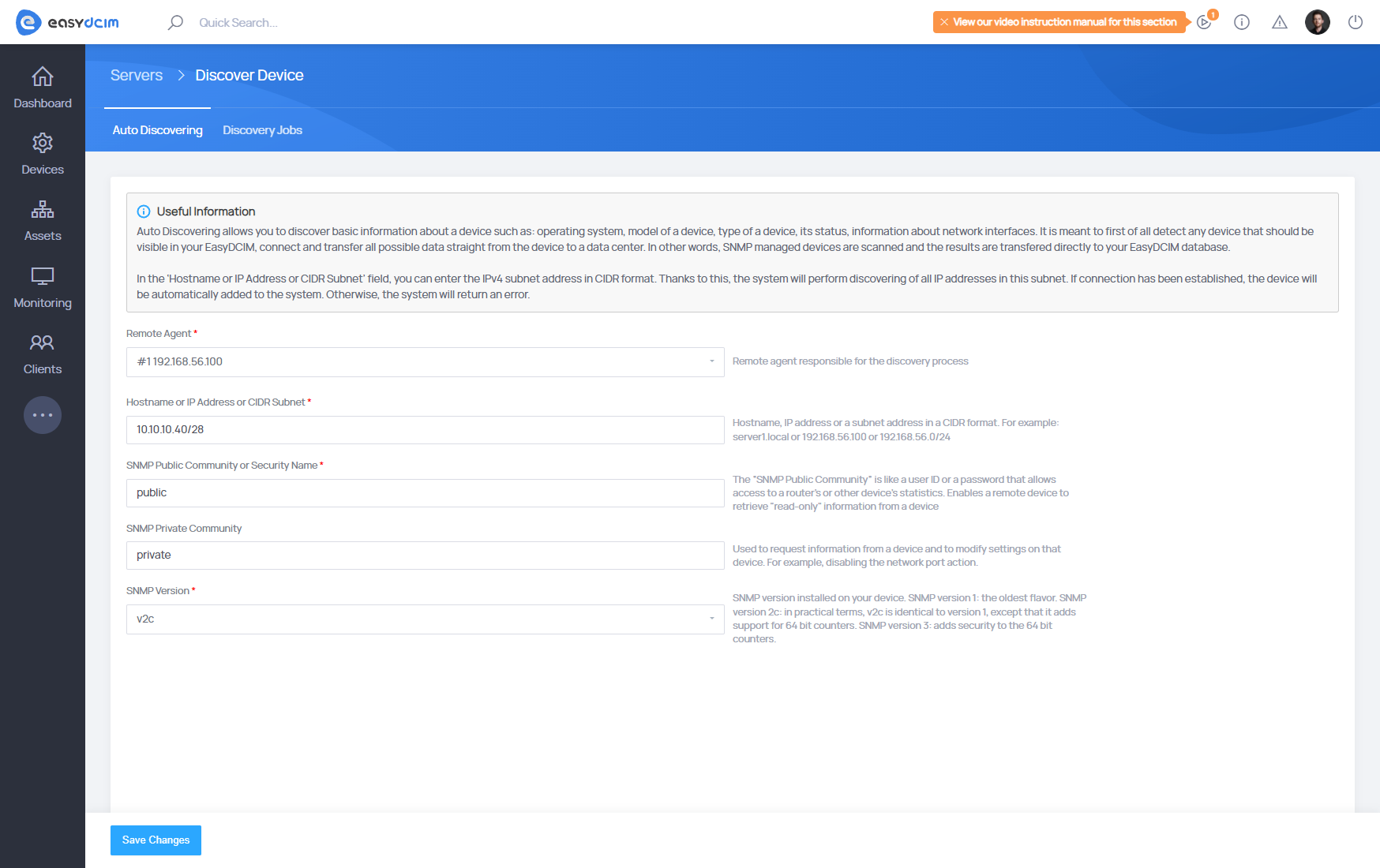 Switch Management: Device Auto Discovering - EasyDCIM Documentation