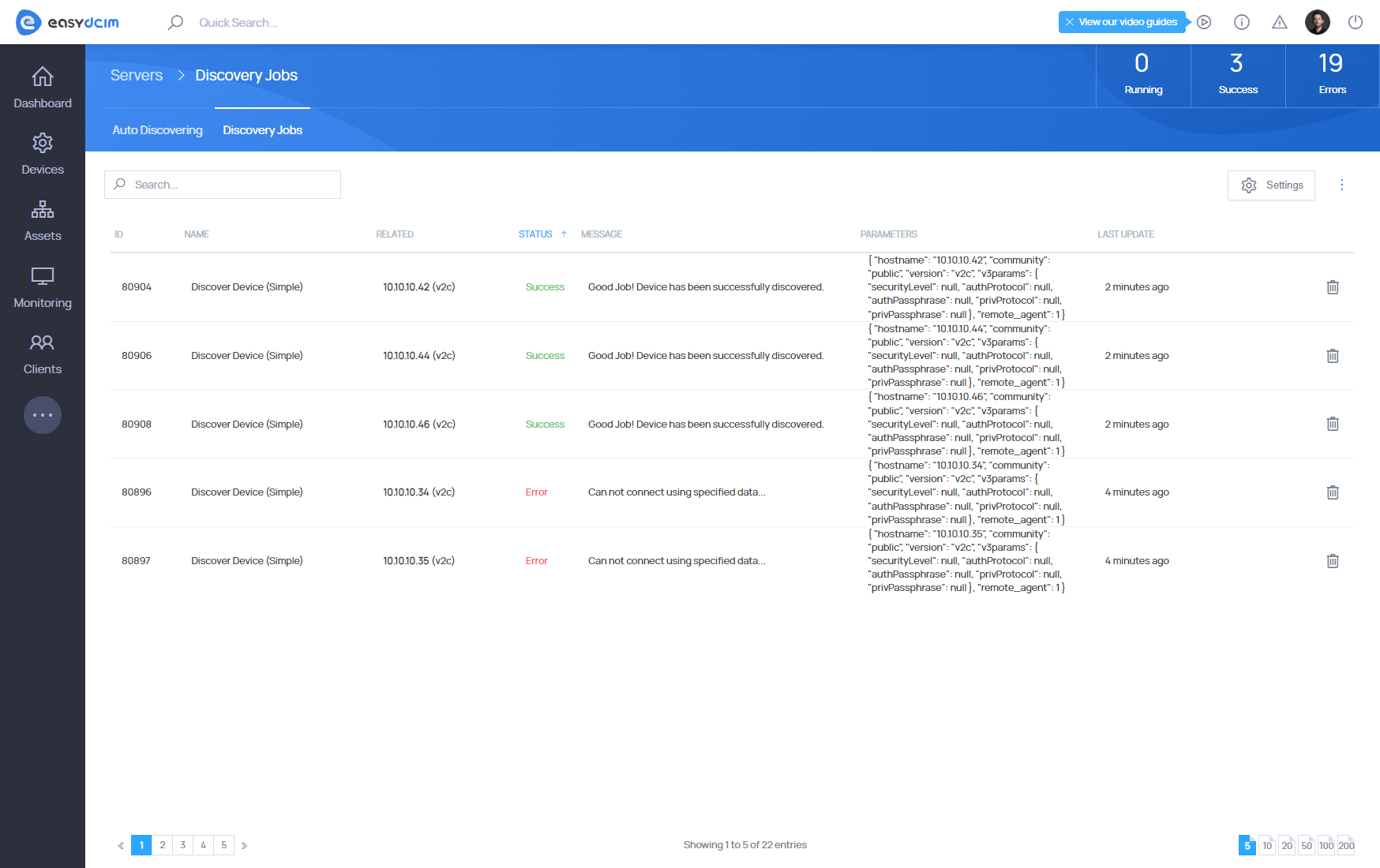 Discovering Tasks: Servers - EasyDCIM Documentation