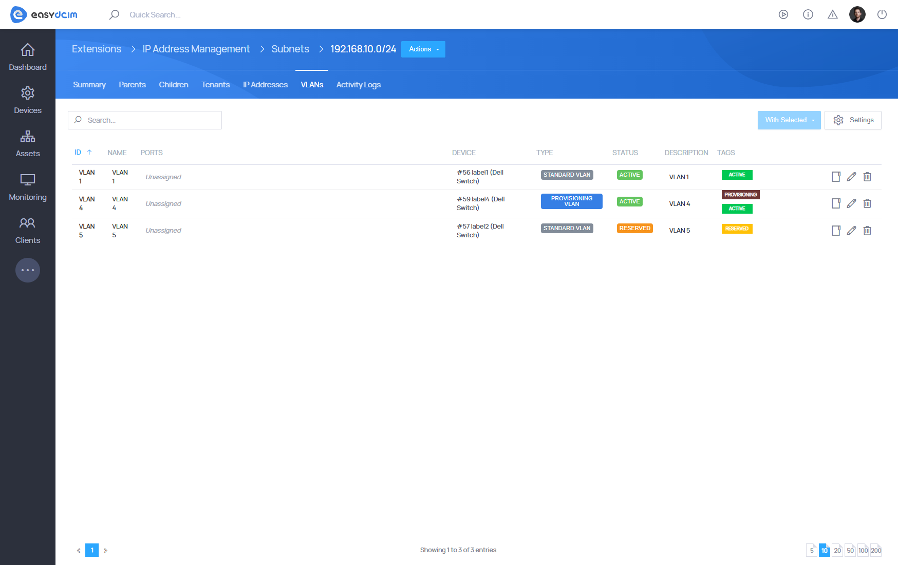 IP Address Management - EasyDCIM Documentation
