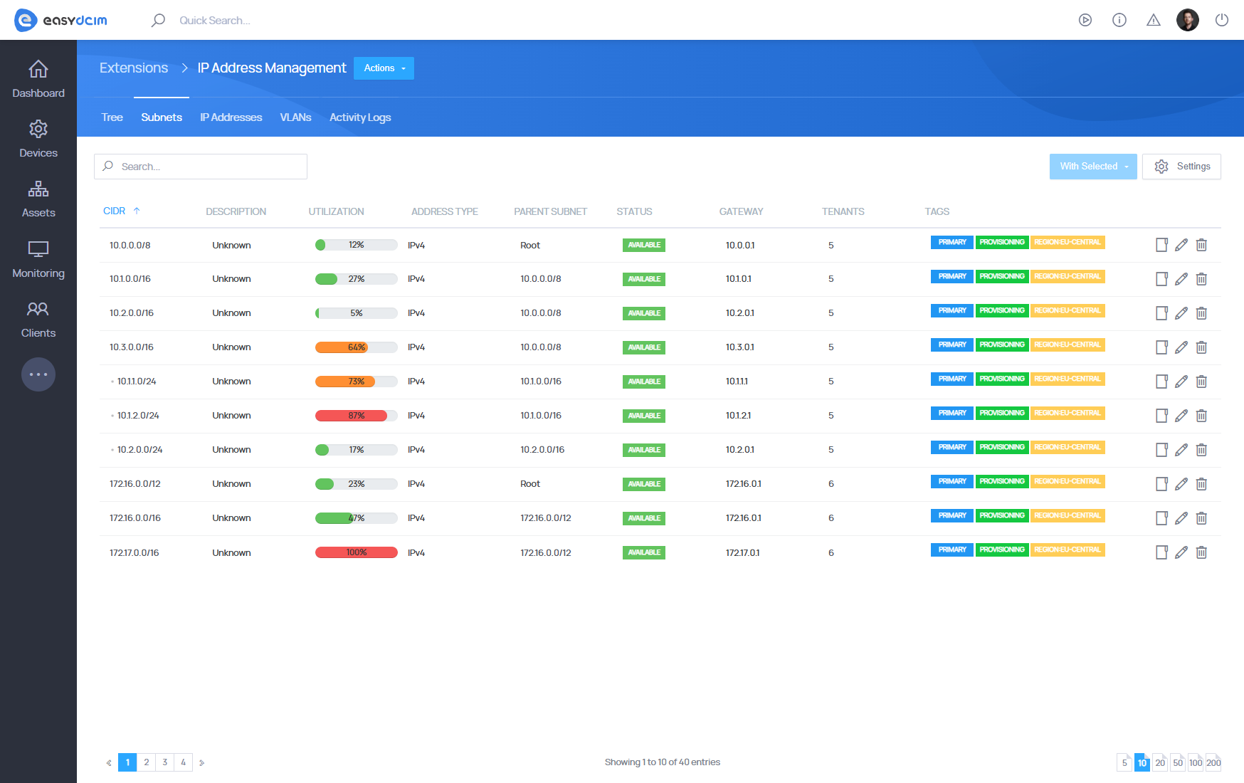 IP Address Management - EasyDCIM Documentation