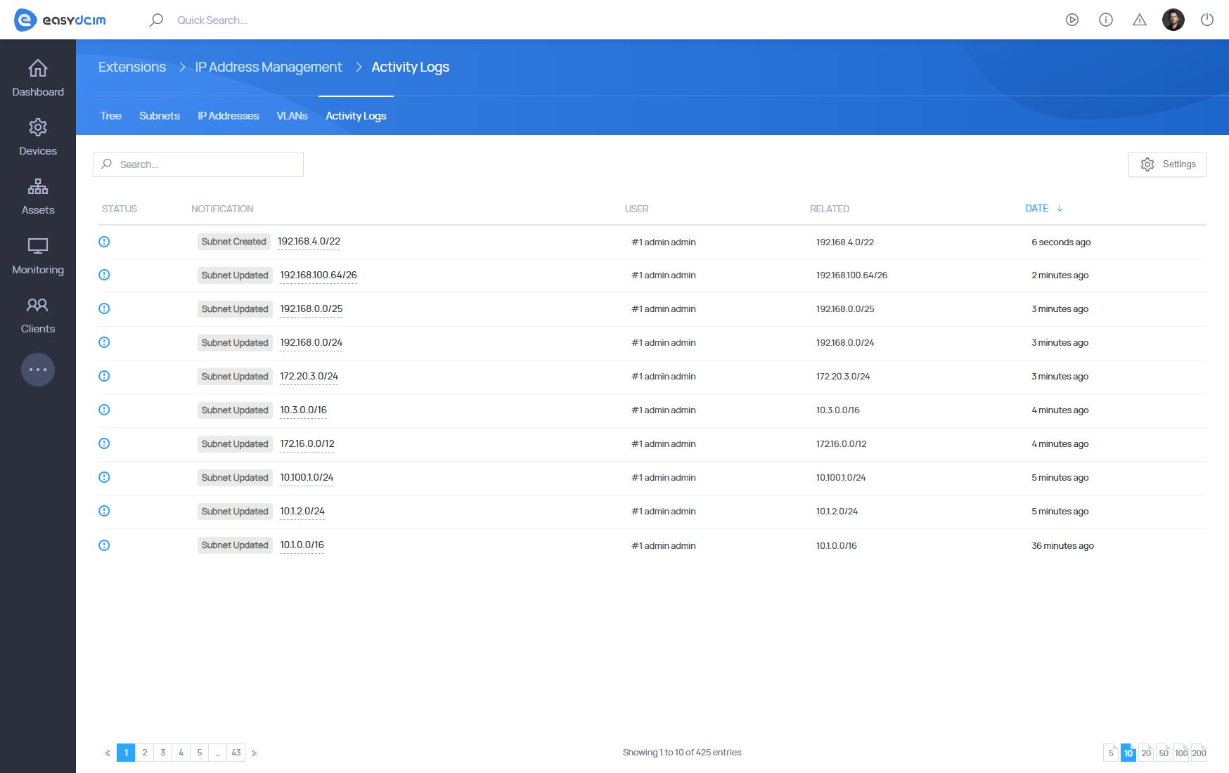 IP Address Management - EasyDCIM Documentation