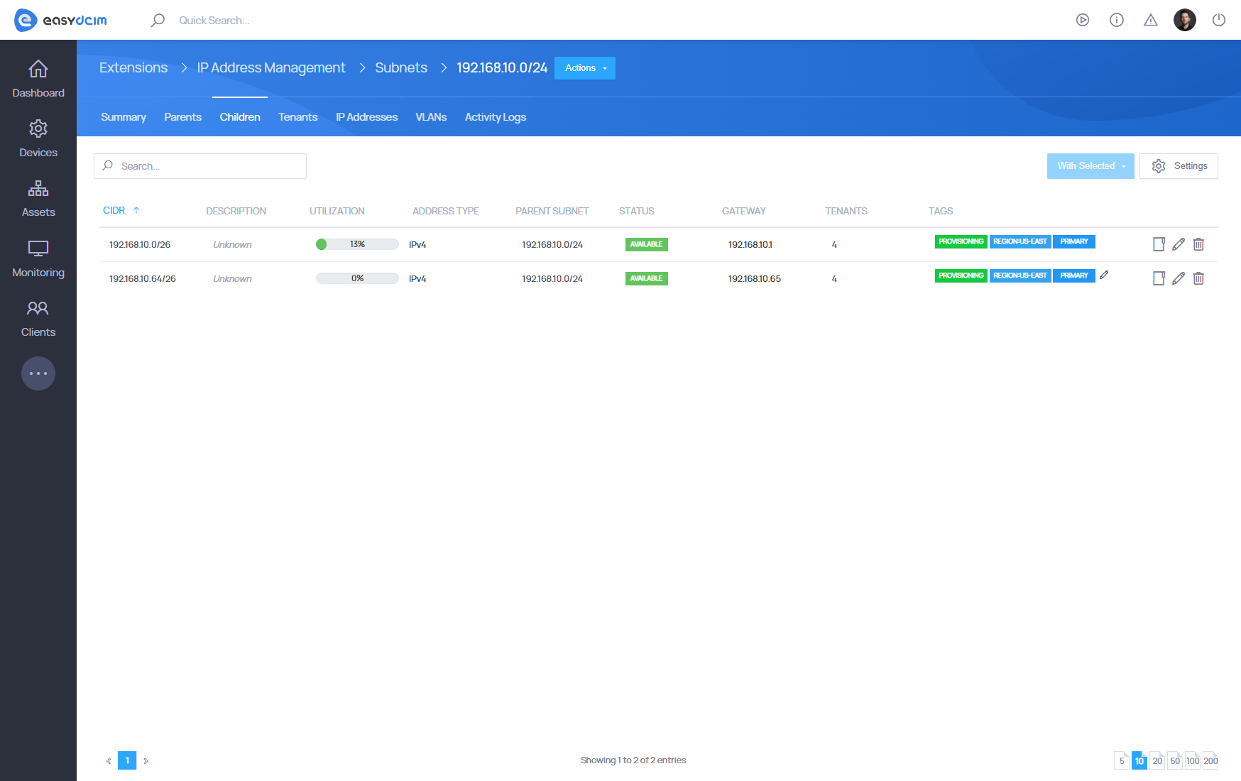 IP Address Management - EasyDCIM Documentation