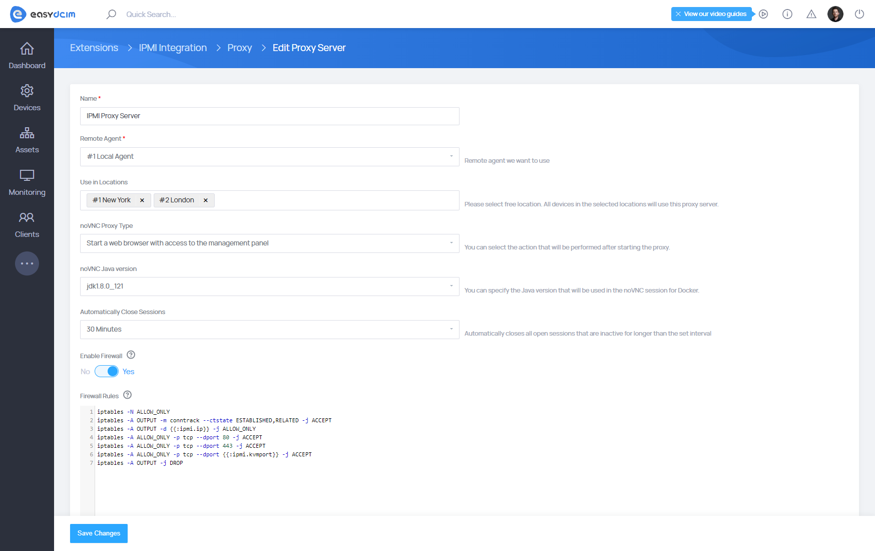 IPMI Proxy Server Edit Form - EasyDCIM Documentation