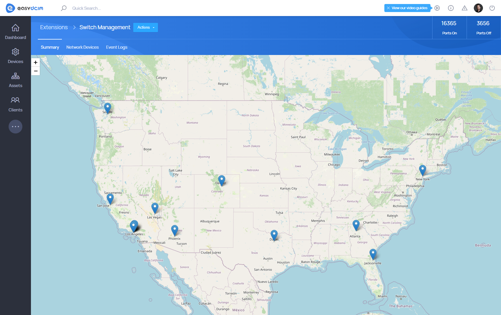 Switch Management: Extension Summary View - EasyDCIM Documentation