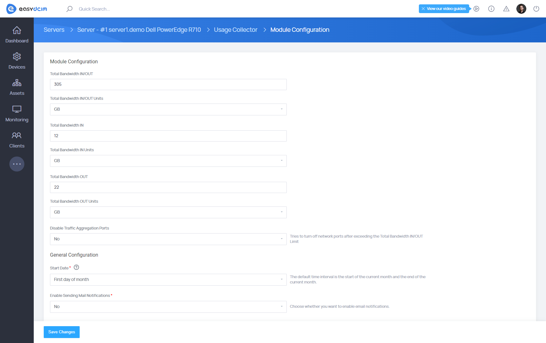 Usage Collector: Limits Configuration - EasyDCIM Documentation