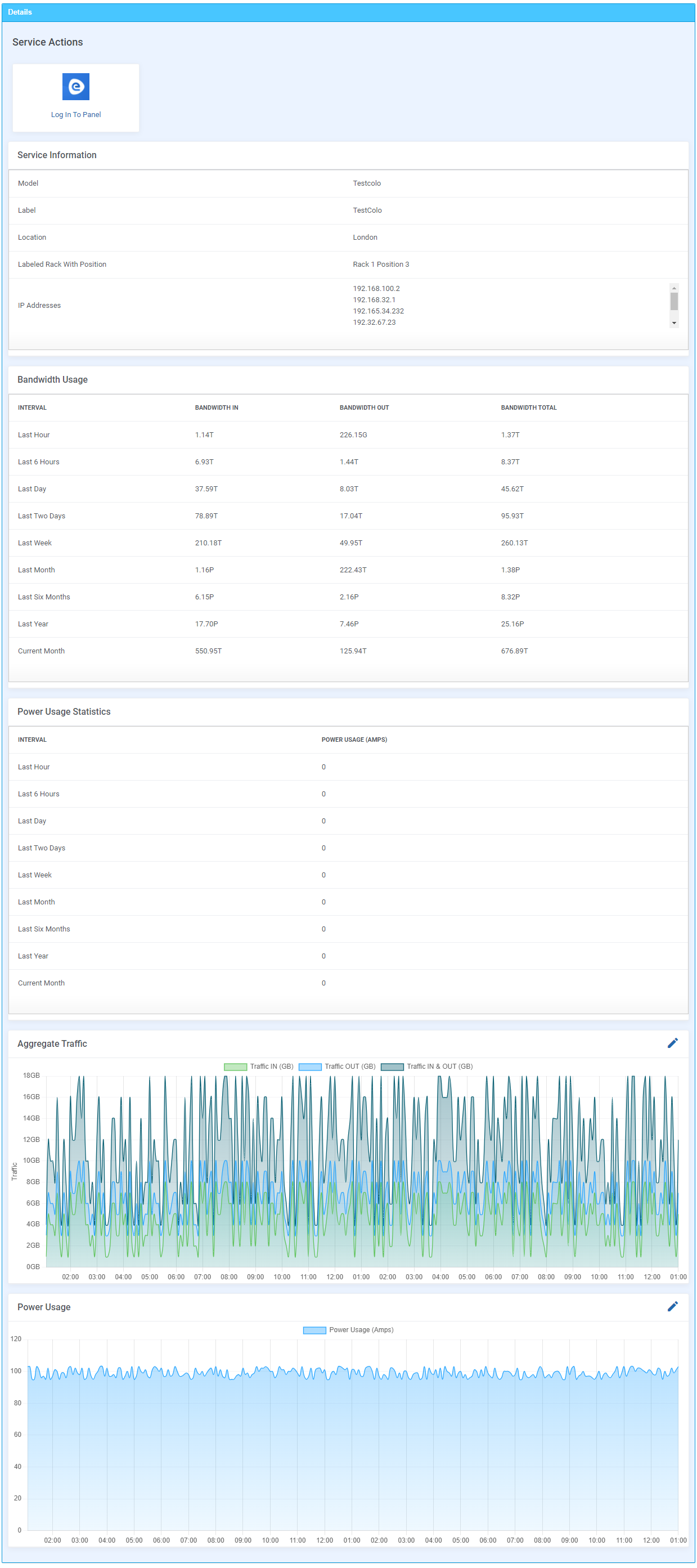 Usage Statistics: HostBill Colocation Module - EasyDCIM Documentation