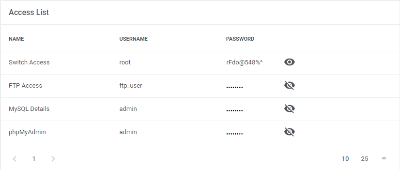 Access List: HostBill Dedicated Servers Module - EasyDCIM Documentation