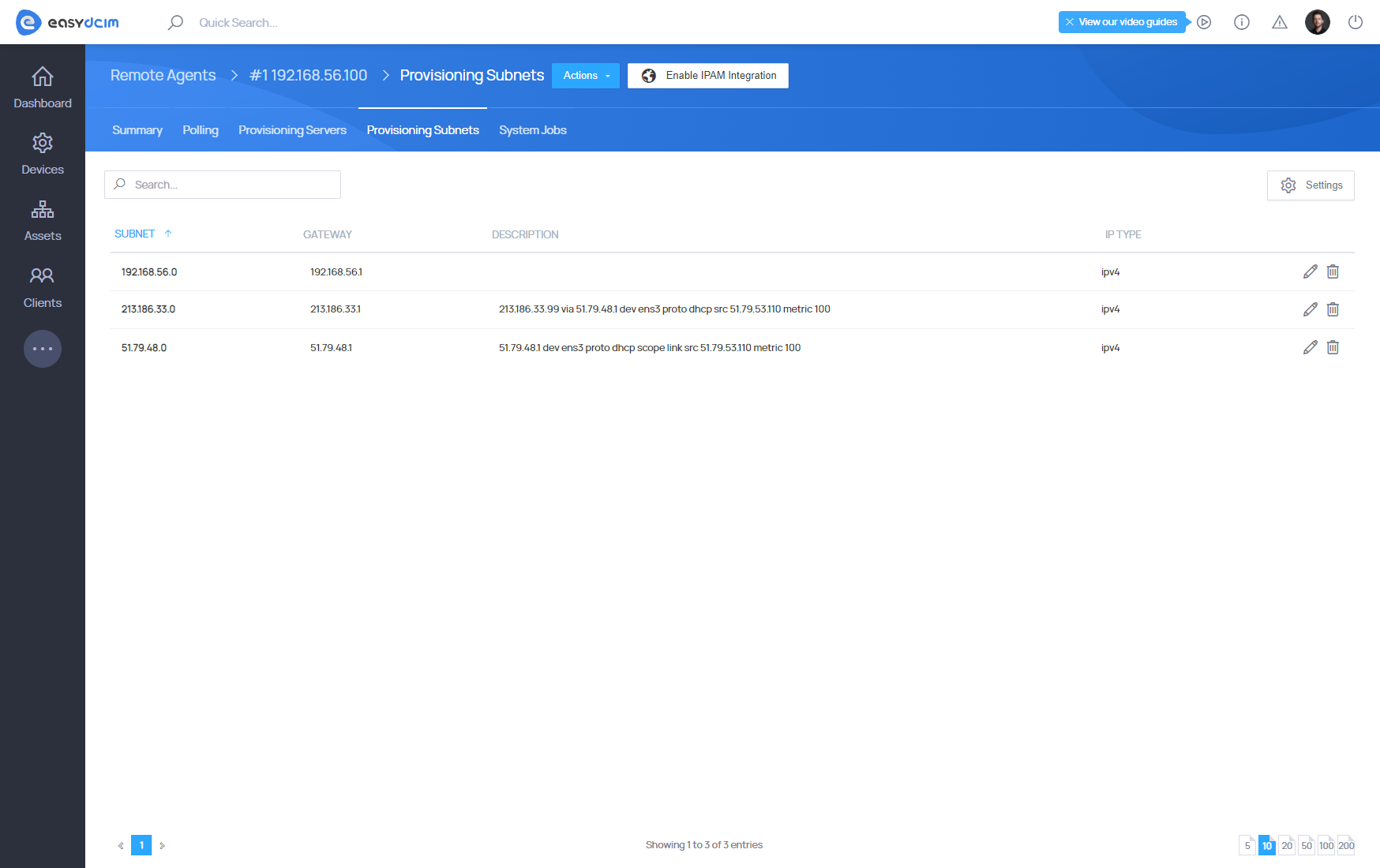 Provisioning Subnet for DHCP Server - EasyDCIM Documentation