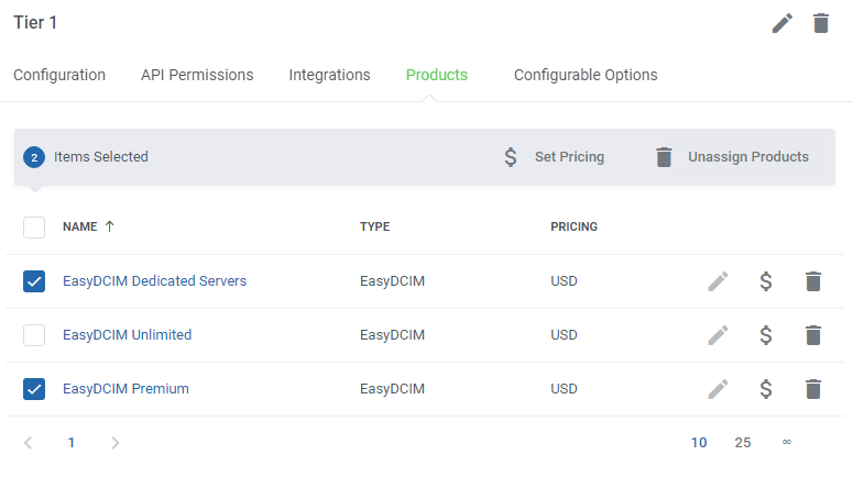 Mass Actions on Products: WHMCS Products Reseller Module - EasyDCIM Documentation