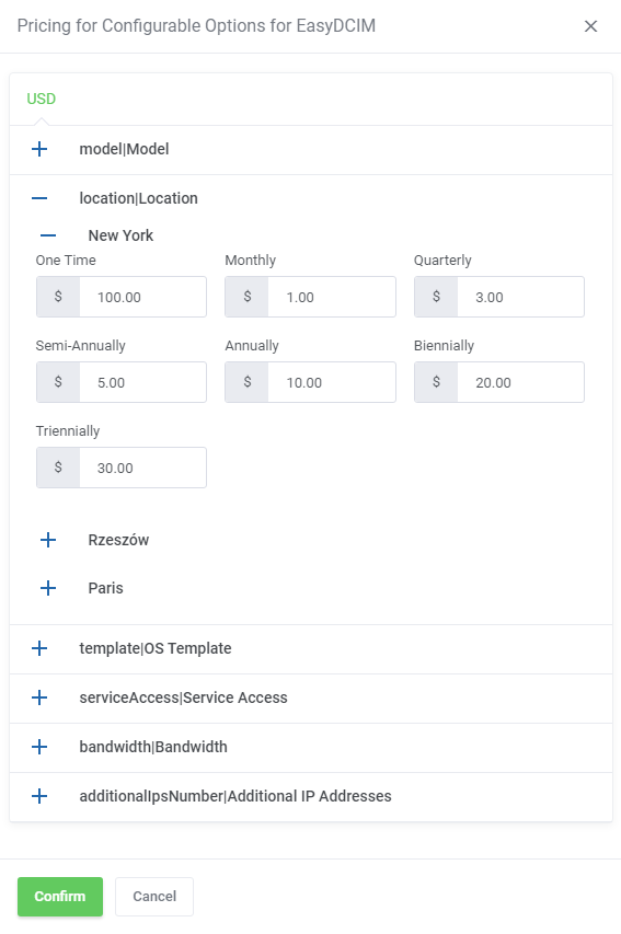 Configurable Options Pricing: WHMCS Products Reseller Module - EasyDCIM Documentation