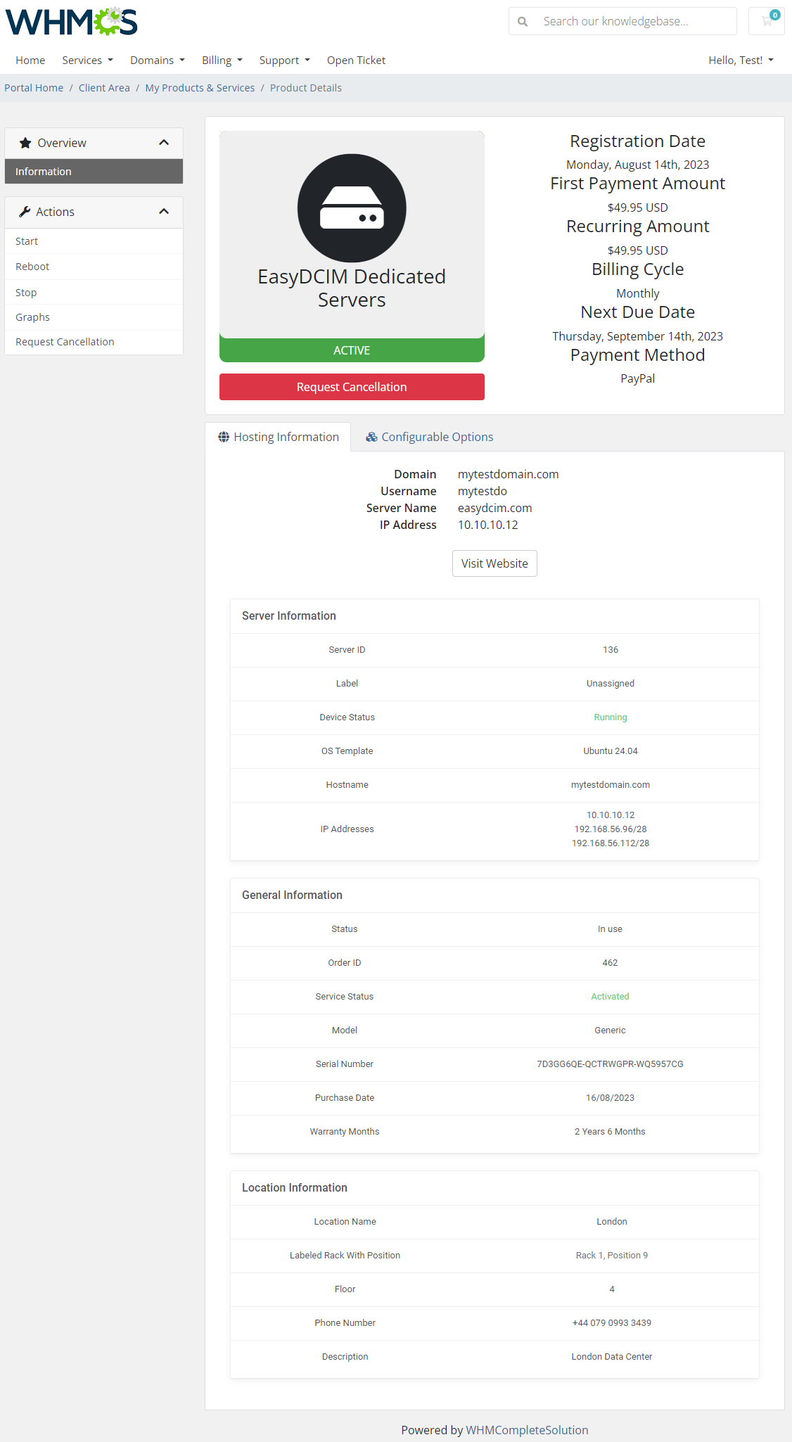 EasyDCIM Dedicated Servers Product: WHMCS Products Reseller Module - EasyDCIM Documentation