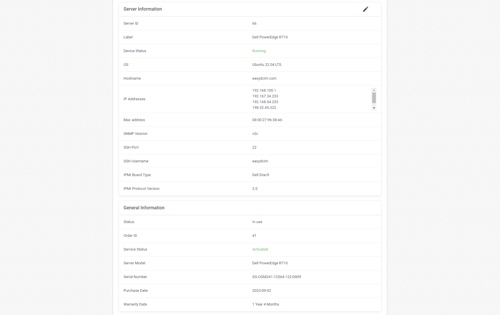 EasyDCIM Dedicated Servers For HostBill Module - Screenshot 3